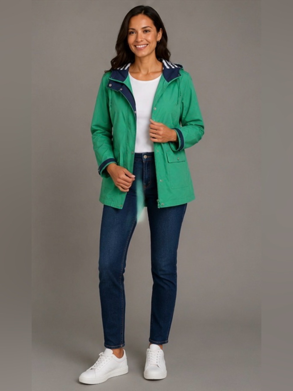 St John’s Bay Water Resistant Hooded rain Jacket Bright Parakeet Small
